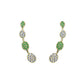 Dual Tone Green & White Stone Ear Cuff / Bluetooth Earring – Gold Plated 925 Sterling Silver