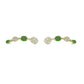 Dual Tone Green & White Stone Ear Cuff / Bluetooth Earring – Gold Plated 925 Sterling Silver