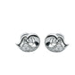 925 Sterling Silver Wave Stud Earrings with Zircon Stone Accents