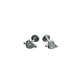 925 Sterling Silver Heart Stud Earrings with Zircon Stones