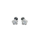 925 Sterling Silver Flower Stud Earrings with Zircon Center Stone