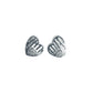 Double Heart Stud Earrings with Zircon Accent - 925 Sterling Silver