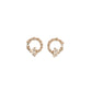 Gold-Plated Circular Stud Earrings with Zircon Crystals