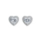 925 Sterling Silver Heart-Shaped CZ Halo Stud Earrings