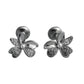 925 Sterling Silver Five-Petal Floral CZ Stud Earrings