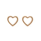925 Sterling Silver Open Heart Rose Gold Stud Earrings