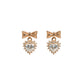 925 Sterling Silver Bow & Heart Dangling Earrings
