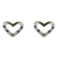925 Sterling Silver Blue & White CZ Heart Stud Earrings