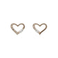 925 Sterling Silver Open Heart CZ Stud Earrings