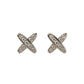 925 Sterling Silver Cross CZ Stud Earrings
