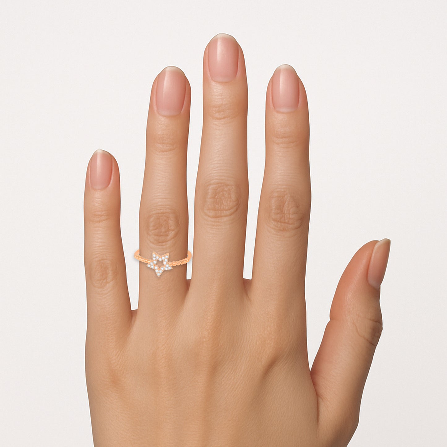 Stellar Charm Ring – Rose Gold Plated 925 Sterling Silver