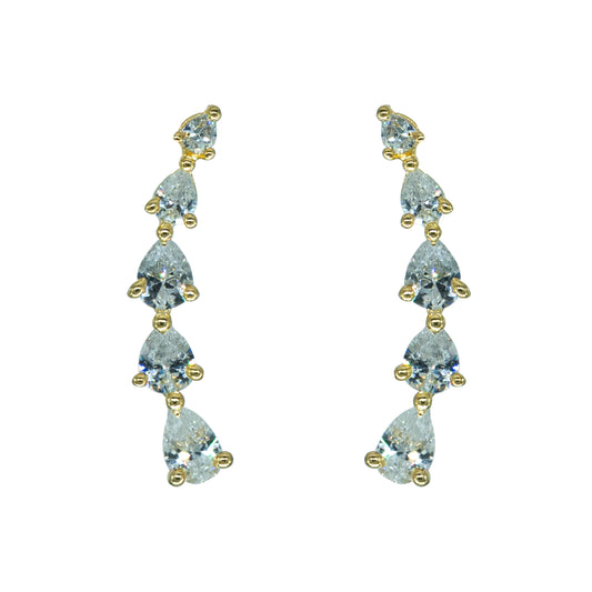 Teardrop CZ Ear Cuff / Bluetooth Earring – Gold Plated 925 Sterling Silver