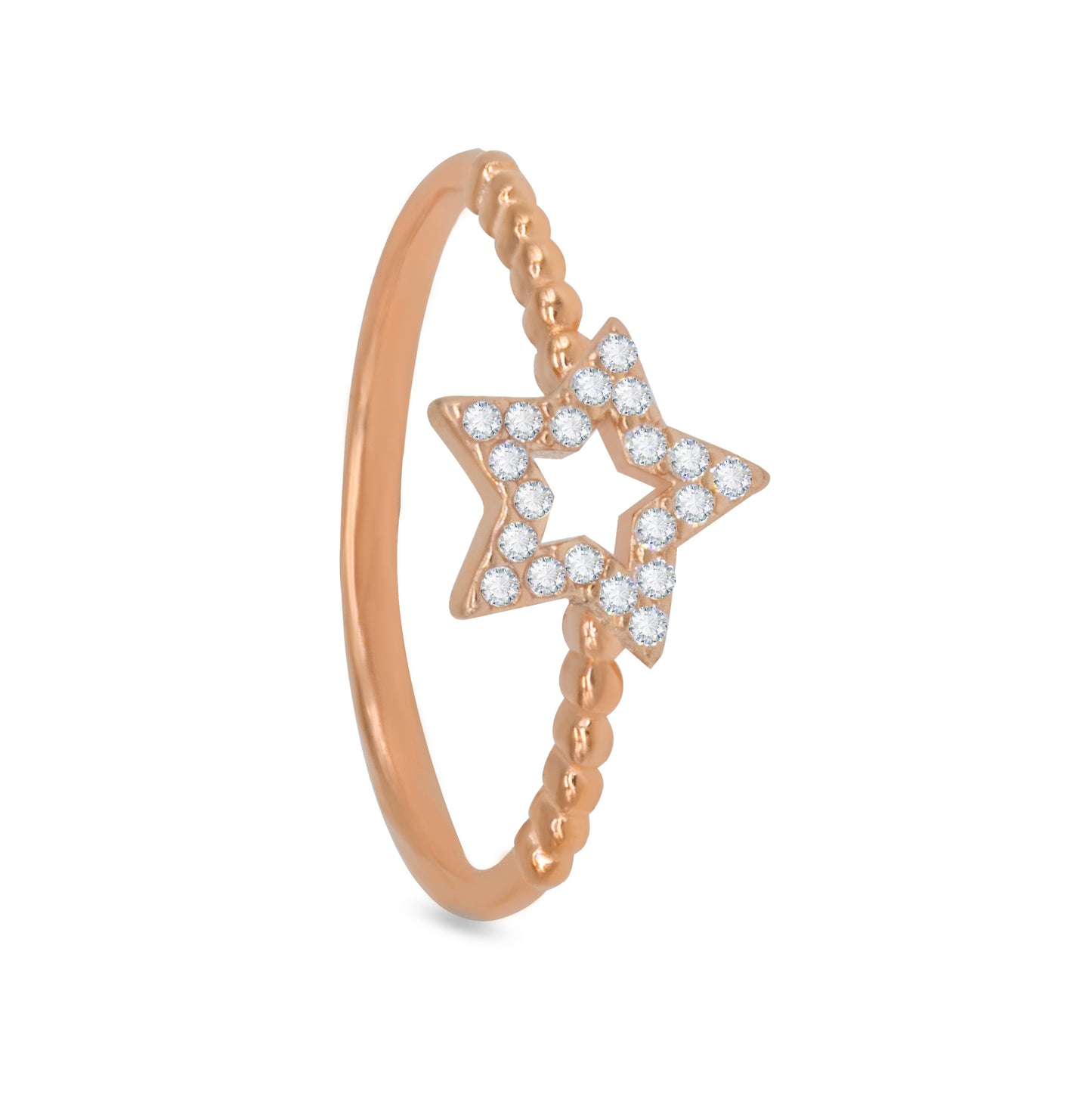 Stellar Charm Ring – Rose Gold Plated 925 Sterling Silver