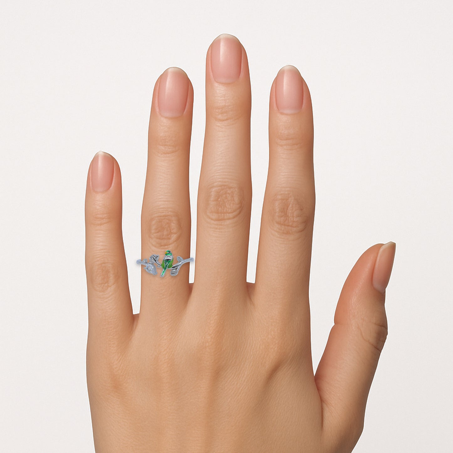 Nature’s Song Bird Ring – Rhodium Plated 925 Sterling Silver