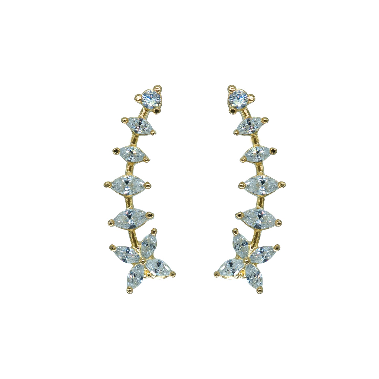 Marquise CZ Ear Cuff / Bluetooth Earring – Gold Plated 925 Sterling Silver