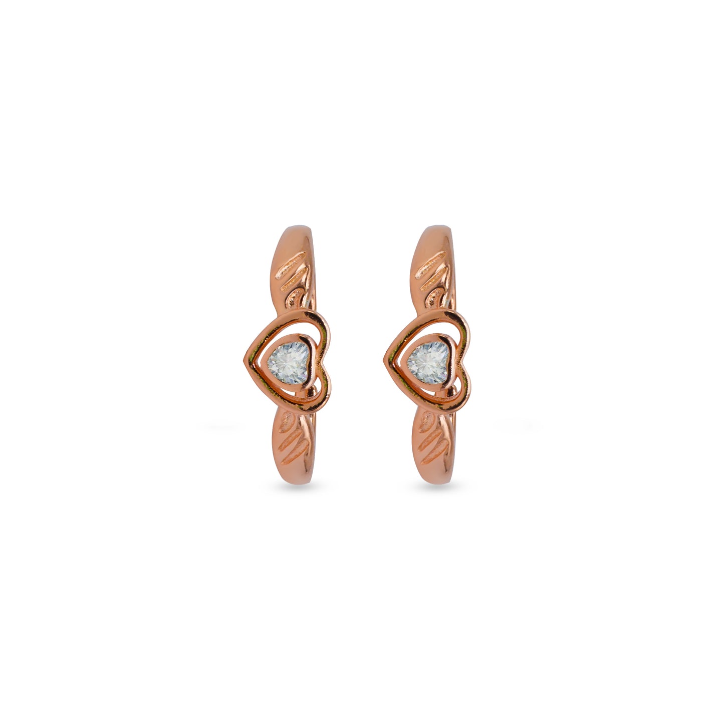 Rose Heart CZ Toe Ring – Rose Gold Plated 925 Sterling Silver