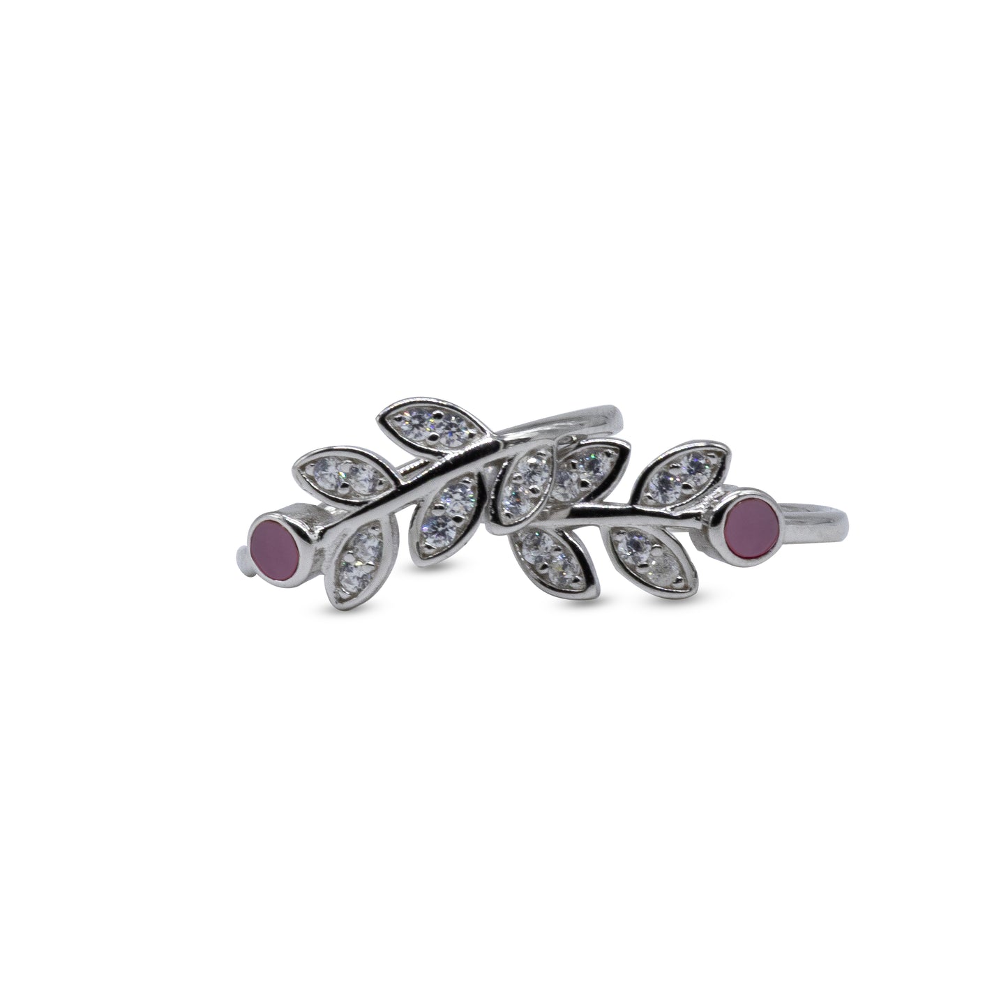 Blush Leaf Vine Toe Ring – Rhodium Plated 925 Sterling Silver