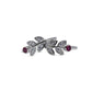 Ruby Leaf Vine Toe Ring – Rhodium Plated 925 Sterling Silver