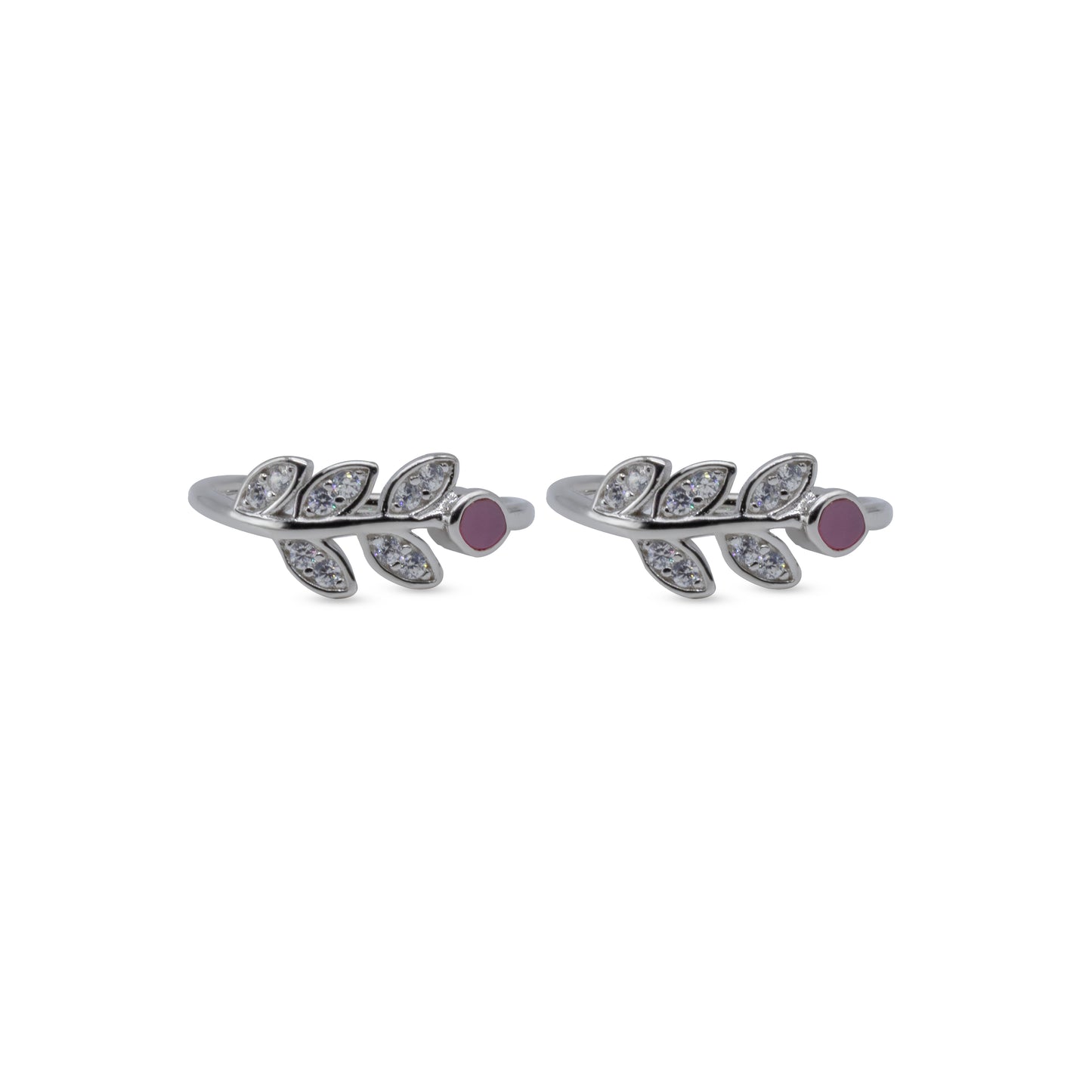 Blush Leaf Vine Toe Ring – Rhodium Plated 925 Sterling Silver