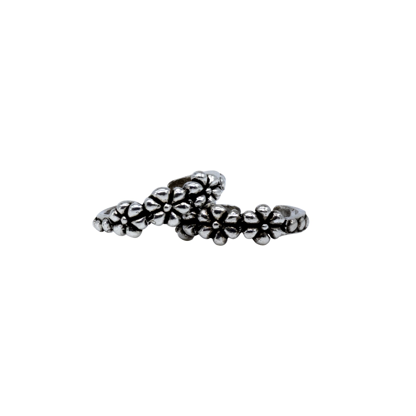 Oxidized Petal Band Toe Ring – 925 Sterling Silver Antique Finish
