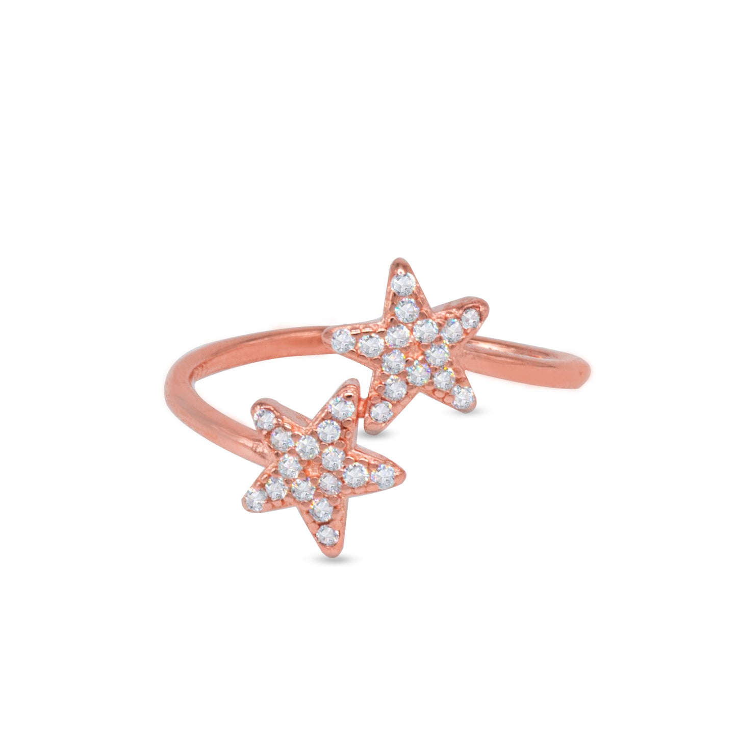 Twinkling Star Ring – Rose Gold Plated 925 Sterling Silver