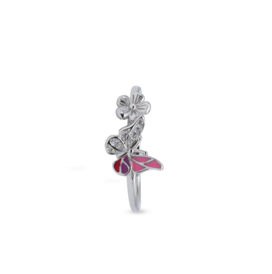 Butterfly Blossom Ring – Rhodium Plated 925 Sterling Silver