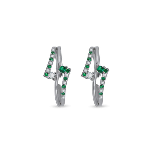 Emerald Spark CZ Adjustable Toe Ring – Rhodium Plated 925 Sterling Silver