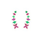 Pink & Green CZ Cluster Ear Cuff / Bluetooth Earring – 925 Sterling Silver with Gold Plating