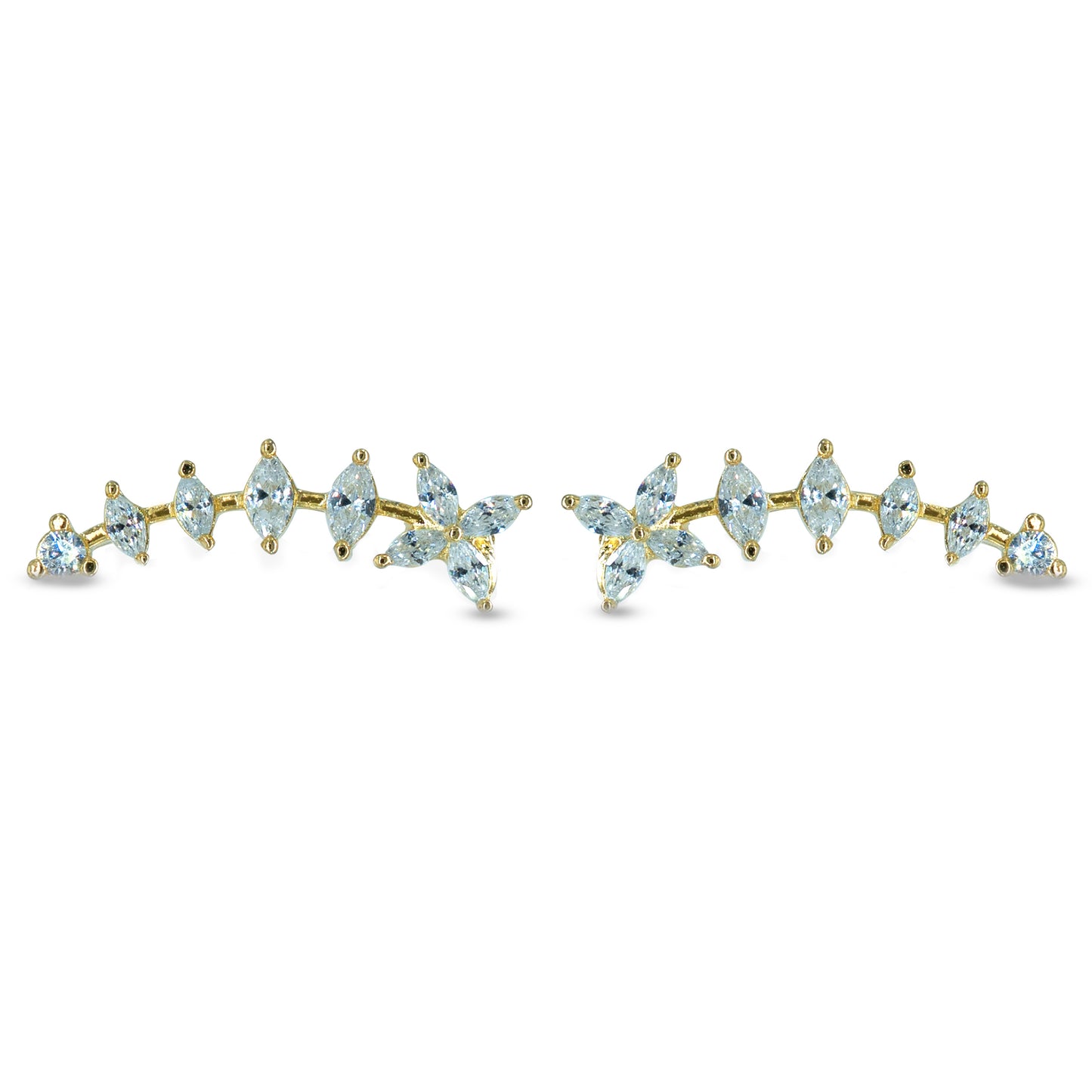 Marquise CZ Ear Cuff / Bluetooth Earring – Gold Plated 925 Sterling Silver